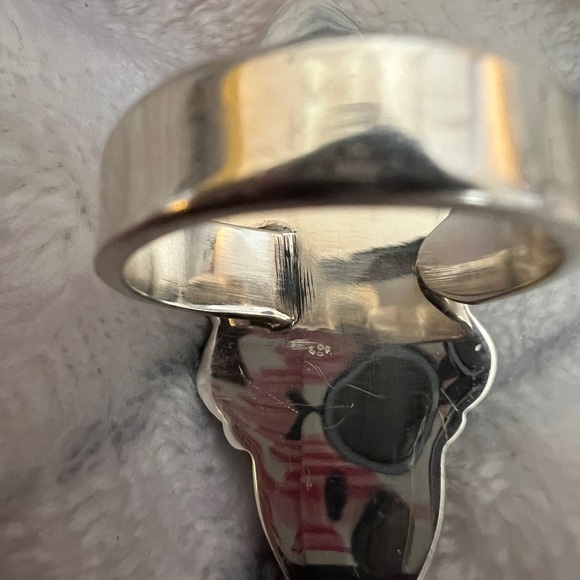 ❤️ Queen Pink Conch & Paloma Turquoise Navajo 8.25 Adjustable Ring 11.7gm - Picture 5 of 12